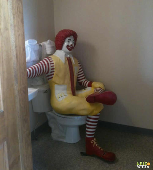 mcdonald-statue-on-toilet